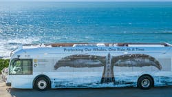 Santa Cruz Metro whale tail battery-electric bus. Santa Cruz Metro whale tail battery-electric bus.