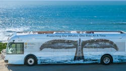 Santa Cruz Metro whale tail battery-electric bus. Santa Cruz Metro whale tail battery-electric bus.