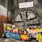 Phyllis, the second TBM excavating the twin tunnel Broadway Subway project, broke through at the future Mount Pleasant Station on March 18, 2023.