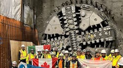 Phyllis, the second TBM excavating the twin tunnel Broadway Subway project, broke through at the future Mount Pleasant Station on March 18, 2023.