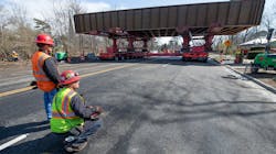 Crews installed a new LIRR overpass in Garden City. Crews installed a new LIRR overpass in Garden City.