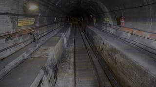 The interior of one of the tubes of Amtrak&apos;s East River Tunnel, which was originally built in 1909 and sustained damage during Superstorm Sandy in October 2012.