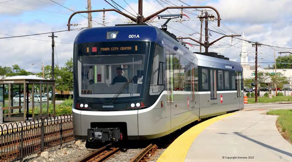 A conceptual rendering of future GCRTA high floor light-rail vehicles from Siemens.