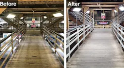 Before and after: The LaSalle-Van Buren station in Chicago before CTA crews performed work associated with the authority's Refresh & Renew Program and after.