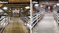 Before and after: The LaSalle-Van Buren station in Chicago before CTA crews performed work associated with the authority's Refresh & Renew Program and after. Before and after: The LaSalle-Van Buren station in Chicago before CTA crews performed work associated with the authority's Refresh & Renew Program and after.