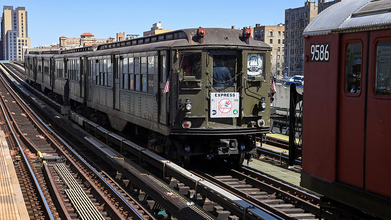 A vintage-1917 Nostalgia Train consisting of &ldquo;Lo-V&rdquo; cars runs from Grand Central-42 St to 161 St-Yankee Stadium on Thursday, Mar. 30, 2023 for the New York Yankees&rsquo; season opener.