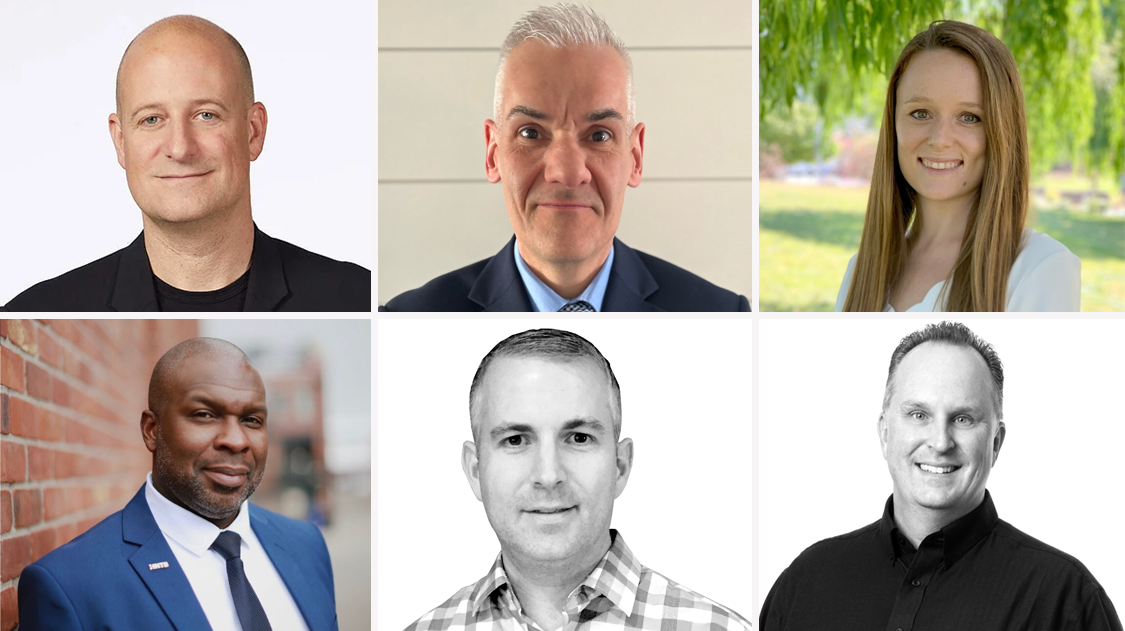 Clockwise from top left: Jon Cicconi, Mike Bismeyer, Holly Montalban, Maurice Henderson II, Dave Sauve and Brian Norris.