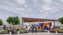 A rendering of the 'Transit Stop Transformation Project” at the 5th and Missouri Transit Center in East St. Louis. A rendering of the 'Transit Stop Transformation Project” at the 5th and Missouri Transit Center in East St. Louis.