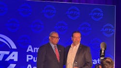 Dorval Carter, president, CTA. and New Transit accepting the Gold Award: Security for Bus System, with more than 20 million passenger trips annually. Dorval Carter, president, CTA. and New Transit accepting the Gold Award: Security for Bus System, with more than 20 million passenger trips annually.