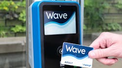A Wave card and fare reader. A Wave card and fare reader.