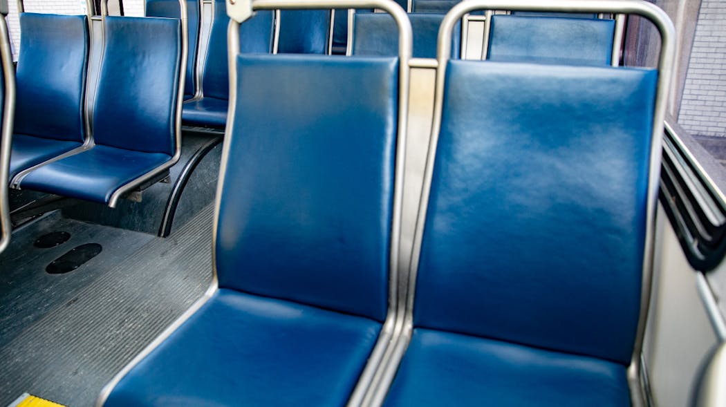 DART is replacing nearly 34,000 fabric seat cushions and backs on its bus fleet with vinyl-covered ones.
