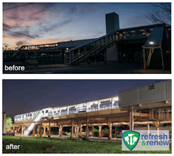 CTA's Refresh & Renew Program includes work to keep rail stations in a State of Good Repair. Program work includes lighting improvements as shown at CTA's California Green Line station. CTA's Refresh & Renew Program includes work to keep rail stations in a State of Good Repair. Program work includes lighting improvements as shown at CTA's California Green Line station.