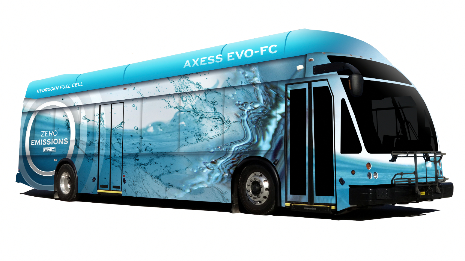 ENC's Axess EVO-FC hydrogen fuel cell bus.