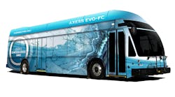 ENC&apos;s Axess EVO-FC hydrogen fuel cell bus.
