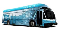 ENC's Axess EVO-FC hydrogen fuel cell bus. ENC's Axess EVO-FC hydrogen fuel cell bus.
