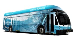 ENC's Axess EVO-FC hydrogen fuel cell bus. ENC's Axess EVO-FC hydrogen fuel cell bus.