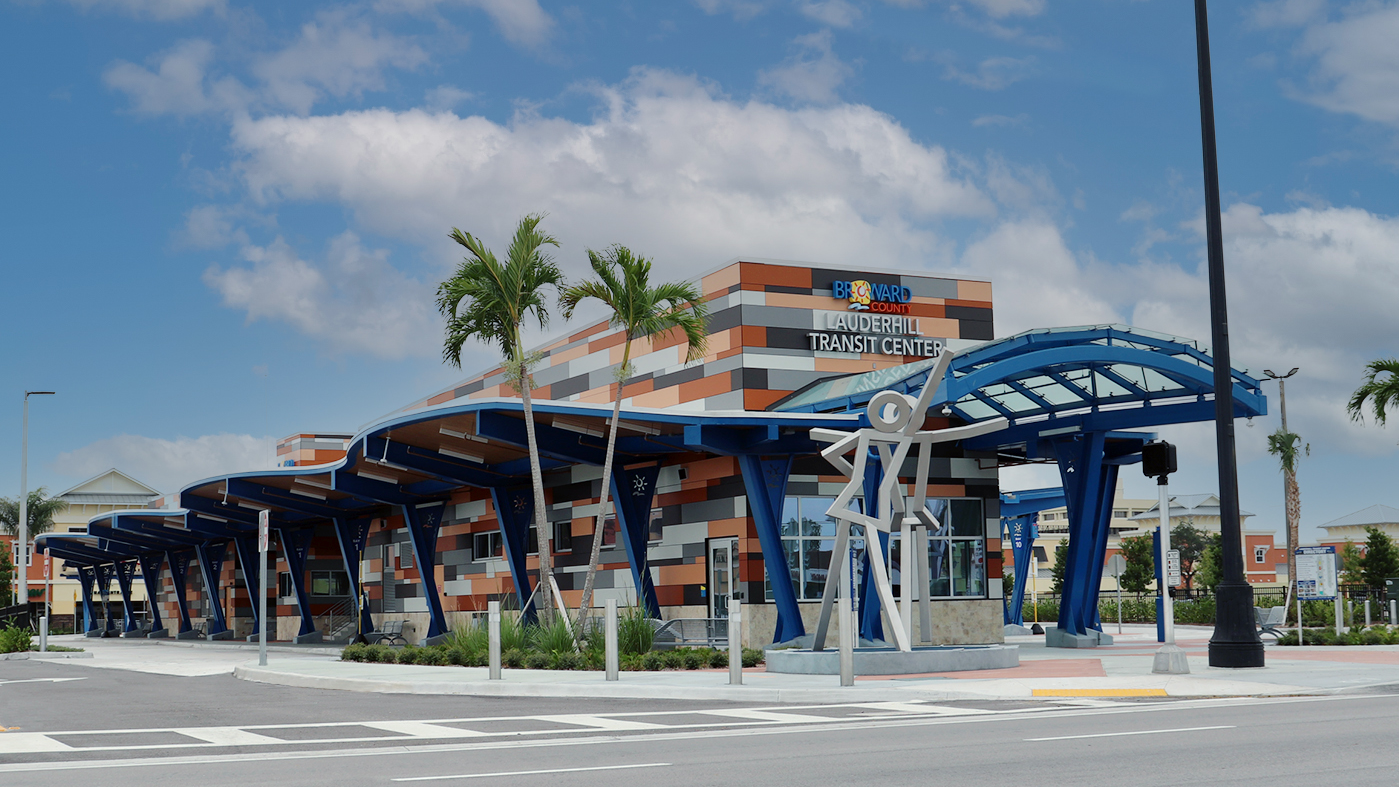 The Lauderhill Transit Center received the GOLD level of certification on the LEEDv4 Transit Center Rating System.