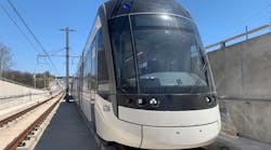 A vehicle along the Eglinton Crosstown LRT project for testing. A vehicle along the Eglinton Crosstown LRT project for testing.