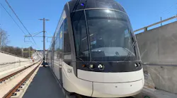 A vehicle along the Eglinton Crosstown LRT project for testing.