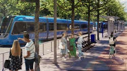 A rendering of the Austin Light Rail Implementation Plan. A rendering of the Austin Light Rail Implementation Plan.