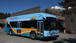 Mountain Line in Flagstaff, Ariz., placed its first electric bus into service on April 26. Mountain Line in Flagstaff, Ariz., placed its first electric bus into service on April 26.