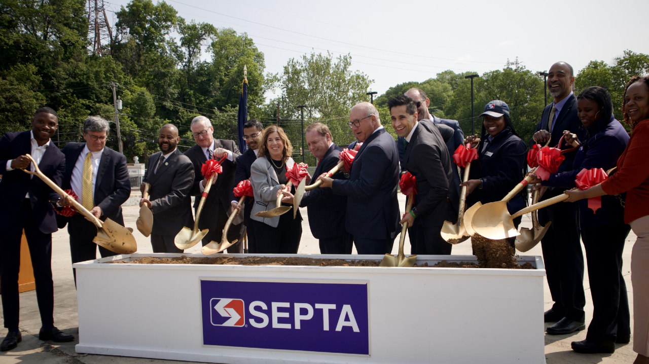 SEPTA, alongside elected officials and other stakeholders, broke ground on the new Wissahickon Transportation Center