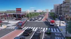 A illustrative rendering of what future VIA Green Line rapid transit service could look like.