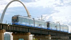 A rendering of St. Louis Metro&apos;s new railcars for its MetroLink system.