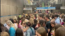 MARTA train platform packed with Taylor Swift concert goers. MARTA train platform packed with Taylor Swift concert goers.