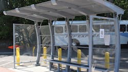 Tolar Manufacturing's Signature Crescent bus shelter Tolar Manufacturing's Signature Crescent bus shelter