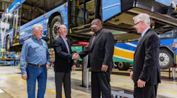 Left to right: Rick Nordness (Midwest Equipment Specialists), Carl Boyer (StertilKoni), Dwyane Reese (MTCS deputy director of maintenance) and Ron McCorkel (director of maintenance, MCTS)