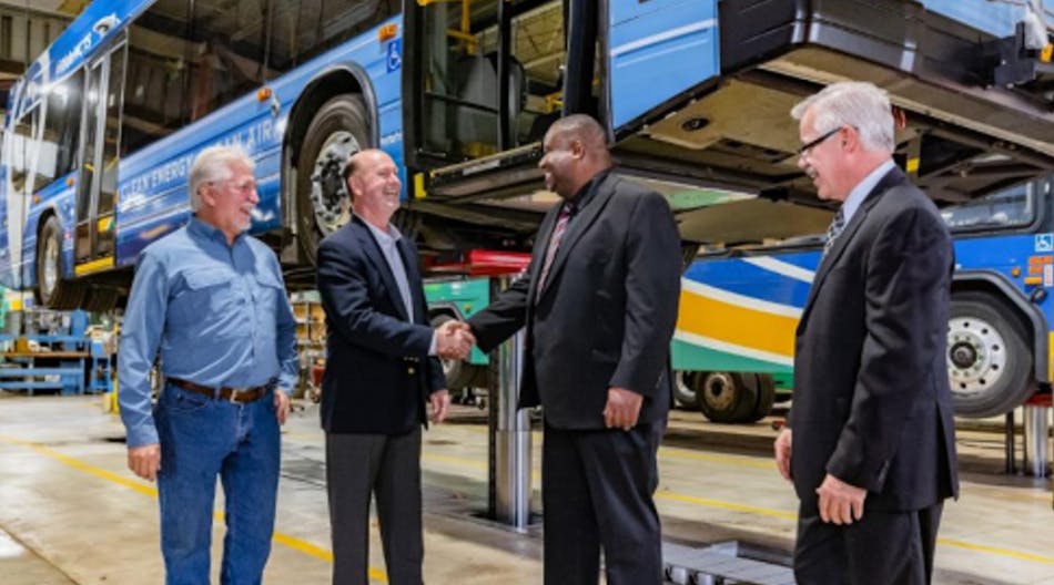 Left to right: Rick Nordness (Midwest Equipment Specialists), Carl Boyer (StertilKoni), Dwyane Reese (MTCS deputy director of maintenance) and Ron McCorkel (director of maintenance, MCTS)
