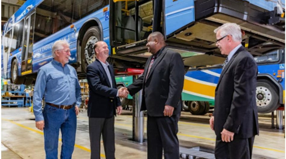 Left to right: Rick Nordness (Midwest Equipment Specialists), Carl Boyer (StertilKoni), Dwyane Reese (MTCS deputy director of maintenance) and Ron McCorkel (director of maintenance, MCTS)
