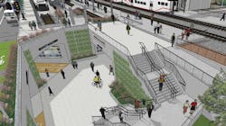A rendering of Caltrain's Mountain View Transit Center Grade Separation and Access Project. A rendering of Caltrain's Mountain View Transit Center Grade Separation and Access Project.