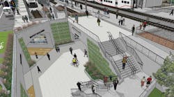 A rendering of Caltrain&apos;s Mountain View Transit Center Grade Separation and Access Project.