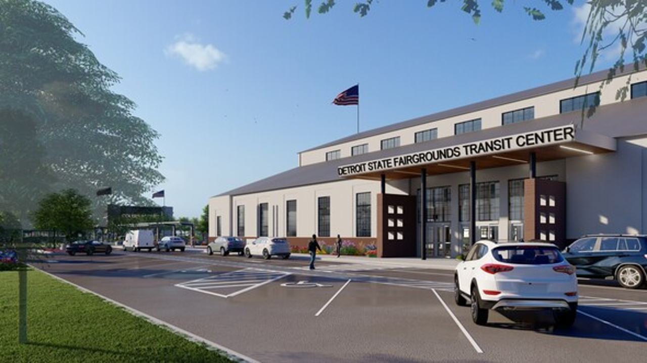 A rendering of the new Detroit DOT transit center