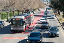 Over the last three years, SFMTA has implemented over 21 miles of new transit lanes, bringing the transit lane network to more than 70 miles. Over the last three years, SFMTA has implemented over 21 miles of new transit lanes, bringing the transit lane network to more than 70 miles.