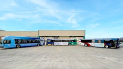 A MCTS CONNECT bus, a MCTS clean diesel bus and a Waukesha Metro bus. A MCTS CONNECT bus, a MCTS clean diesel bus and a Waukesha Metro bus.