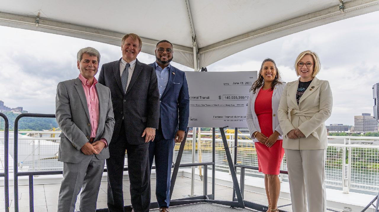 The FTA has awarded a $149.9 million construction grant to PRT for the new Downtown-Uptown-Oakland BRT line.