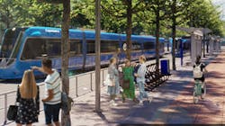 A rendering of the Austin Light Rail Implementation Plan.
