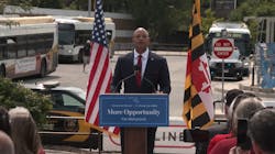 Maryland Gov. Wes Moore speaks during an event on June 15 where he announced plans to pursue the Red Line project that was cancelled in 2015.