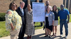 Pictured above from left to right: IndyGo Foundation Director of Development Melanie Frazier, Indianapolis Mayor Joe Hogsett, IndyGo President and CEO Inez Evans, Councillor Jared Evans (District 22), IndyGo Foundation Executive Director Emily Meaux, IndyGo Senior Director of Service Planning Annette Darrow and IndyGo Chief Government Affairs Officer Cameron Radford