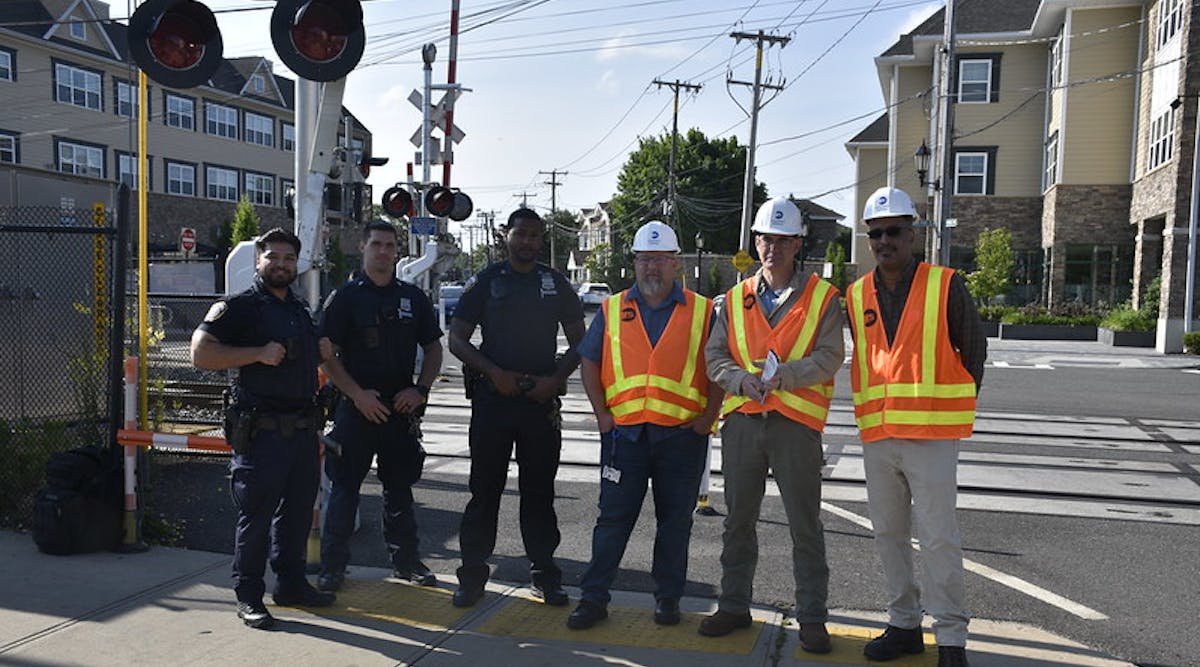 MTA staff and police partners worked to inform motorists and pedestrians about grade-crossing safety as part of International Level Crossing Day.