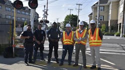 MTA staff and police partners worked to inform motorists and pedestrians about grade-crossing safety as part of International Level Crossing Day.
