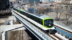 REM trains began test runs in late June along the South Branch of the project. REM trains began test runs in late June along the South Branch of the project.