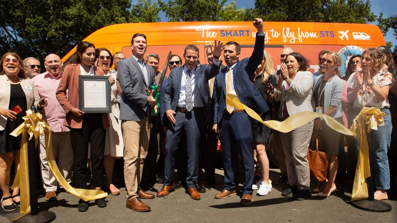 SMART Connect is a microtransit shuttle service designed to provide first and last mile service directly between the SMART Airport Station and the Charles M. Schulz-Sonoma County Airport and the surrounding business corridor.