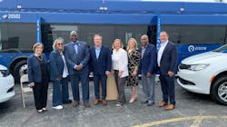 From left to right: Pace Executive Director Melinda Metzger, Congresswoman Robin Kelly (D-IL), Harvey Mayor Christopher J Clark, Pace Chairman Rick Kwasneski, RTA of Northern Illinois Board Member Elizabeth Doody Gorman, Cook County Department of Transportation and Highways Superintendent Jennifer “Sis” Killen, Pace Director Terry R. Wells and Pace Director David Guerin. From left to right: Pace Executive Director Melinda Metzger, Congresswoman Robin Kelly (D-IL), Harvey Mayor Christopher J Clark, Pace Chairman Rick Kwasneski, RTA of Northern Illinois Board Member Elizabeth Doody Gorman, Cook County Department of Transportation and Highways Superintendent Jennifer “Sis” Killen, Pace Director Terry R. Wells and Pace Director David Guerin.