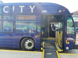 The city of Guelph placed its first electric bus into service on June 7 to celebrate Clean Air Day. The city of Guelph placed its first electric bus into service on June 7 to celebrate Clean Air Day.