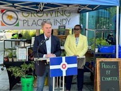 Indianapolis Mayor Joe Hogsett (left) and IndyGo President and CEO Inez Evans (right). Indianapolis Mayor Joe Hogsett (left) and IndyGo President and CEO Inez Evans (right).