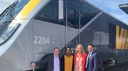 VIA Rail Canada and London, Ontario officials celebrate investing more than C$25 million (US$18.9 million) in upgrades to the London, Ontario station.